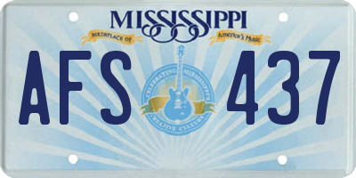 MS license plate AFS437