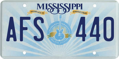 MS license plate AFS440