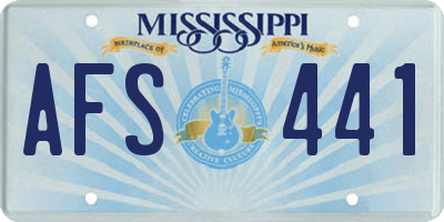 MS license plate AFS441