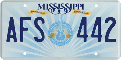 MS license plate AFS442