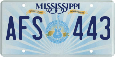 MS license plate AFS443