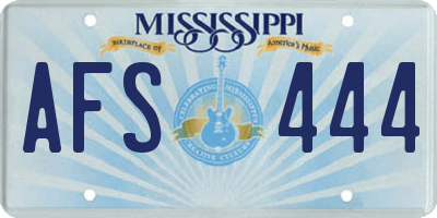 MS license plate AFS444
