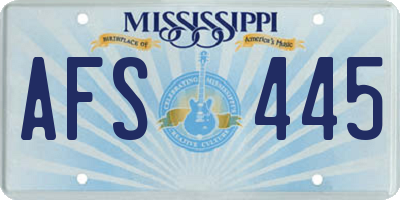 MS license plate AFS445