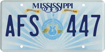 MS license plate AFS447