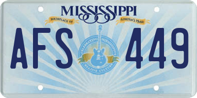 MS license plate AFS449