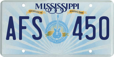 MS license plate AFS450