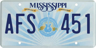 MS license plate AFS451