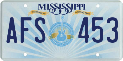MS license plate AFS453