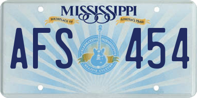 MS license plate AFS454