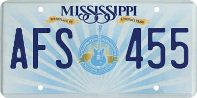 MS license plate AFS455