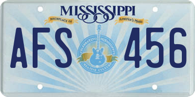 MS license plate AFS456
