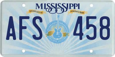 MS license plate AFS458
