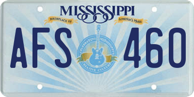 MS license plate AFS460