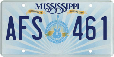 MS license plate AFS461