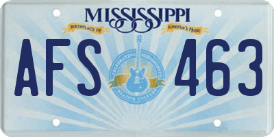 MS license plate AFS463