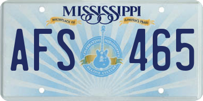 MS license plate AFS465