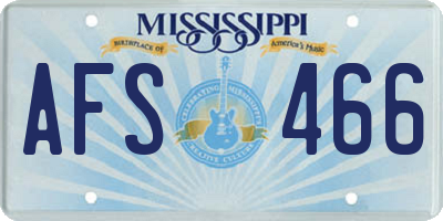 MS license plate AFS466