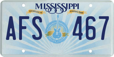 MS license plate AFS467