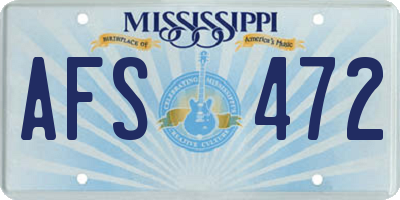 MS license plate AFS472
