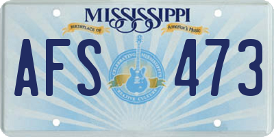 MS license plate AFS473