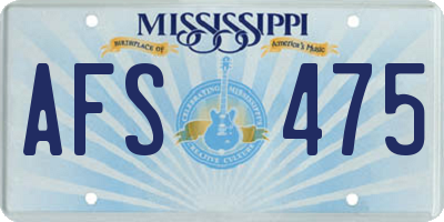 MS license plate AFS475
