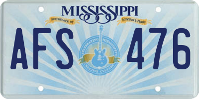 MS license plate AFS476