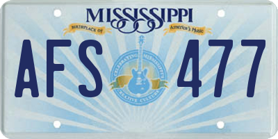 MS license plate AFS477