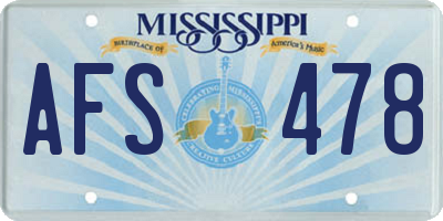 MS license plate AFS478