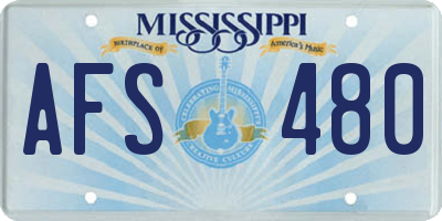 MS license plate AFS480