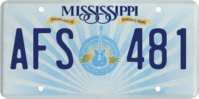 MS license plate AFS481