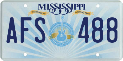 MS license plate AFS488