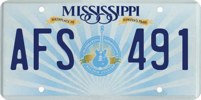 MS license plate AFS491