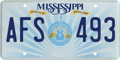 MS license plate AFS493