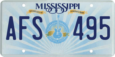 MS license plate AFS495
