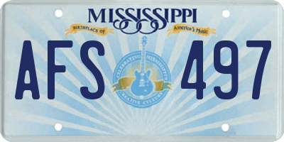 MS license plate AFS497