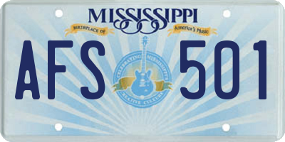 MS license plate AFS501