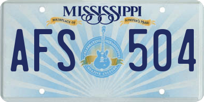 MS license plate AFS504