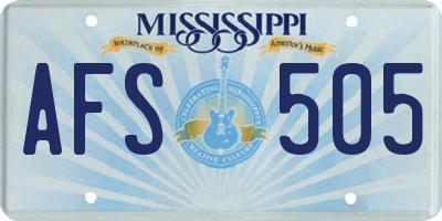 MS license plate AFS505