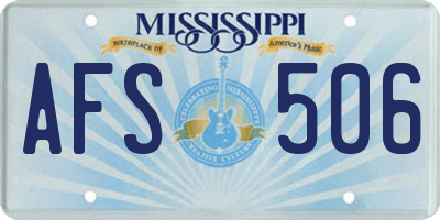 MS license plate AFS506