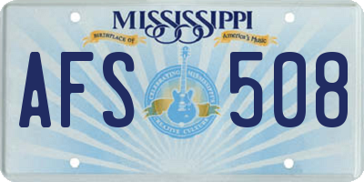 MS license plate AFS508