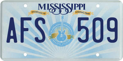 MS license plate AFS509