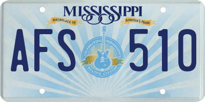 MS license plate AFS510