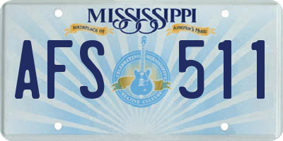 MS license plate AFS511