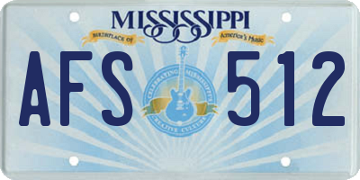 MS license plate AFS512