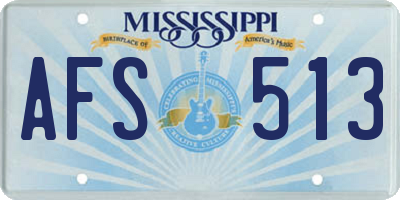 MS license plate AFS513