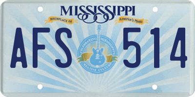 MS license plate AFS514