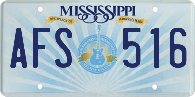 MS license plate AFS516