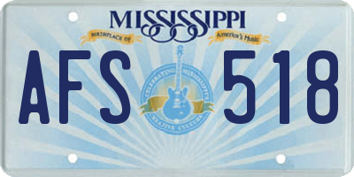 MS license plate AFS518