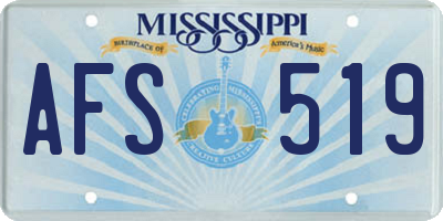 MS license plate AFS519