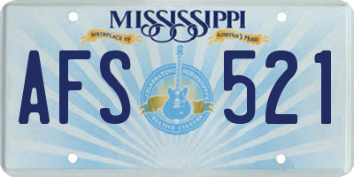 MS license plate AFS521